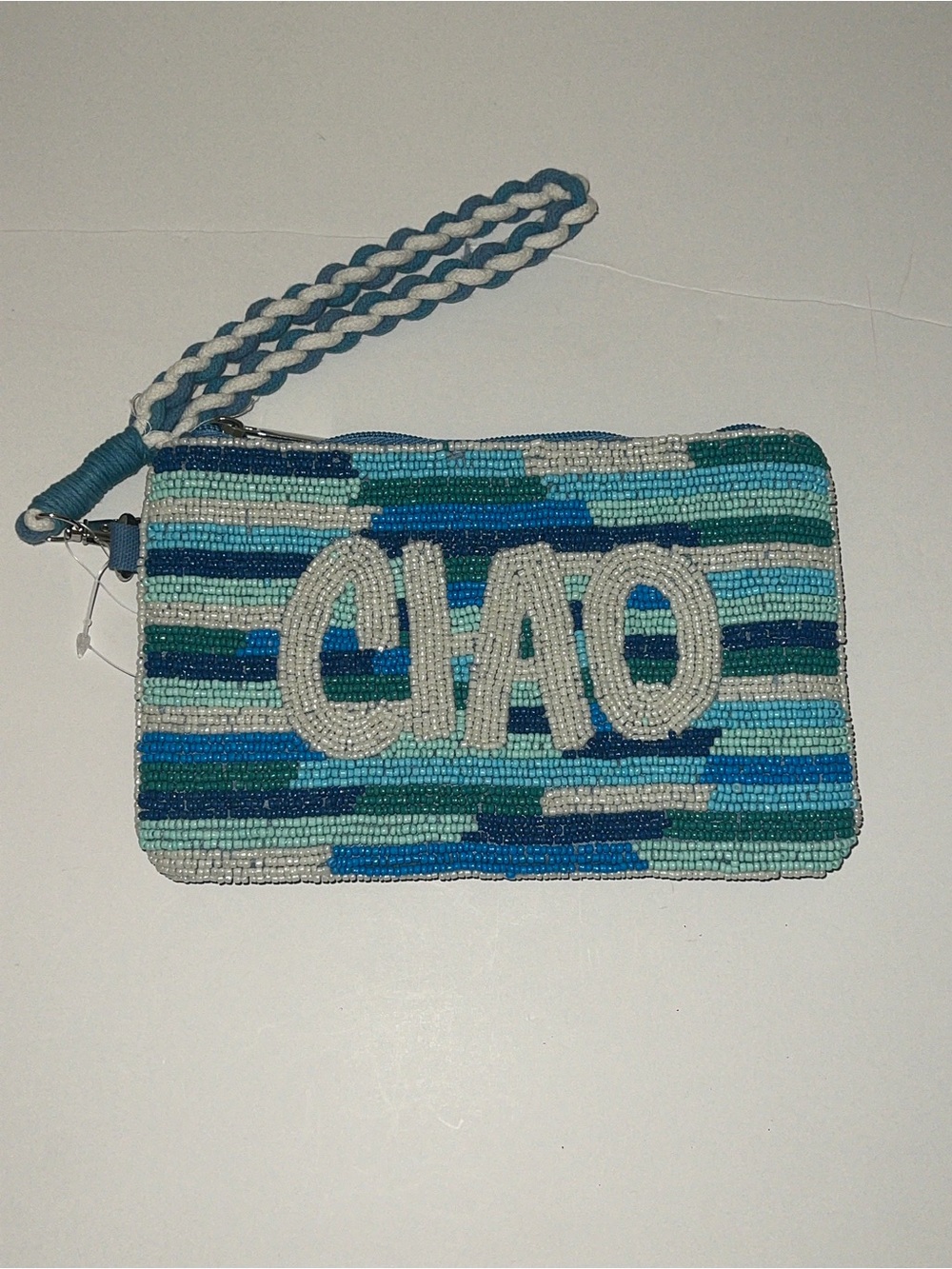 Beaded “CIAO” Wristlet